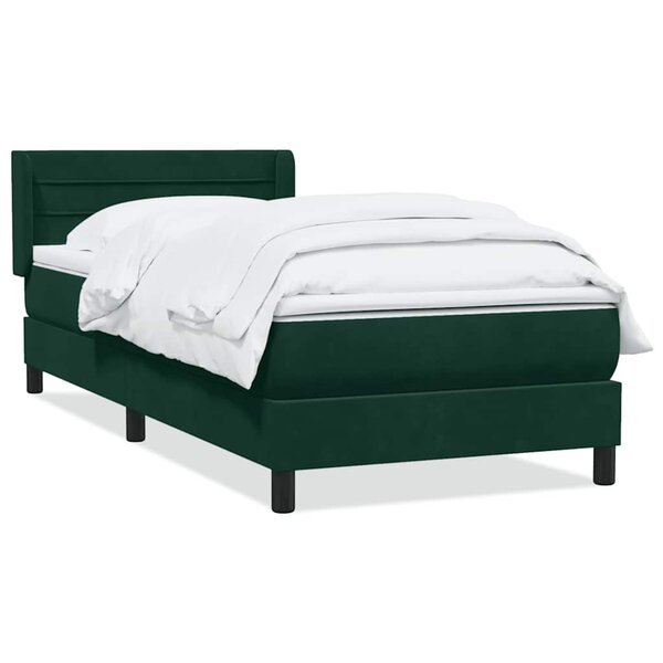 vidaXL Sommier à lattes de lit et matelas vert foncé 80x220 cm velours