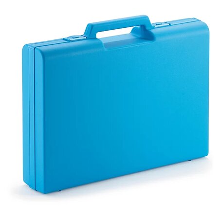 Mallette plastique bleu à poignée sortante 269x376x73 mm (lot de 10)