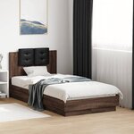 vidaXL Cadre de lit avec LED sans matelas chêne marron 90x190 cm