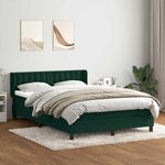 vidaXL Sommier à lattes de lit et matelas vert foncé 160x210cm velours