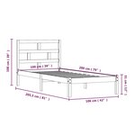 vidaXL Cadre de lit Marron miel Bois de pin massif 100x200 cm