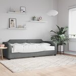 vidaXL Lit de jour avec matelas gris foncé 100x200 cm tissu