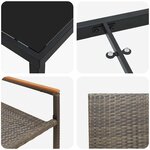 vidaXL Ensemble de salle à manger pour jardin 5 Pièces Gris Poly rotin
