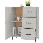 vidaXL Buffet gris béton 69 5x34x90 cm bois d'ingénierie