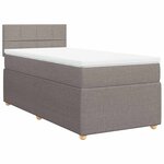 vidaXL Sommier à lattes de lit avec matelas Taupe 90x190 cm Tissu