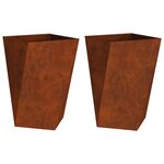 vidaXL Jardinière 2 Pièces Rouillé 50 x 50 x 75 cm
