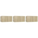 vidaXL Meubles TV suspendus 3 Pièces Chêne sonoma 60x30x30 cm