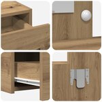 vidaXL Table de maquillage murale avec lumières LED Chêne artisan
