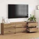 vidaXL Meuble TV avec tiroir Marron 181 x 34 x 50 cm Bois d'ingénierie
