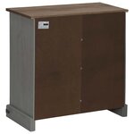 vidaXL Buffet HALDEN porte coulissante gris 80x40x80 cm bois massif