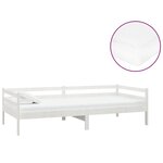 vidaXL Lit de repos avec matelas 90x200 cm Blanc Bois de pin massif