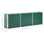 vidaXL Lit surélevé de jardin Acier galvanisé 240x40x77 cm Vert