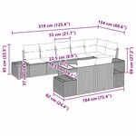 vidaXL Ensemble de canapé de jardin avec coussin 9 Pièces Noir et crème