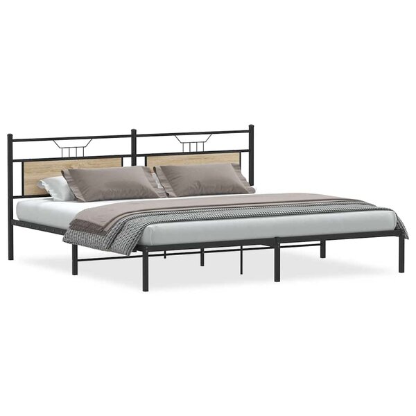 vidaXL Cadre de lit sans matelas chêne sonoma 193x203 cm
