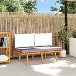 vidaXL Banc de jardin avec coussins 115 cm Bois solide d'acacia
