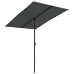 vidaXL Parasol de jardin avec mât en aluminium 2x1 5 m Anthracite