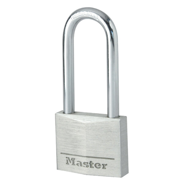 Cadenas à Clé en Aluminium Massif avec Anse Longue  Gris  4 x 8 9 x 1 3 cm