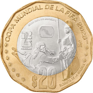 Monnaie FIFA WORLD CUP 26 Guadalajara Cupronickel 20 Pesos Mexico 2026
