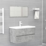 vidaXL Armoire d'évier et lavabo intégré Gris béton Bois d'ingénierie