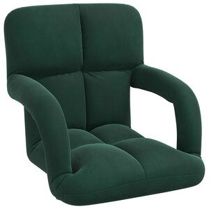vidaXL Fauteuil de sol ajustable Vert foncé Velours