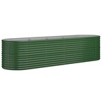 vidaXL Lit surélevé de jardin Acier galvanisé 296x80x68 cm Vert