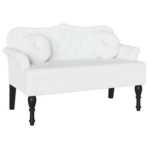vidaXL Banc Chesterfield Blanc 120 5 x 65 x 75 cm Cuir synthétique