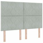 Lit Box Spring avec Matelas & Lumière LED Gris clair 140x200 cm Velours