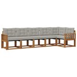 vidaXL Ensemble de canapés d'extérieur 6 pc Gris Naturel et Clair