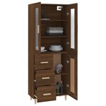 Vidaxl buffet haut chêne marron 69 5x34x180 cm bois d'ingénierie