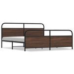 vidaXL Cadre de lit en métal sans matelas chêne marron 180x200 cm