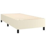 vidaXL Sommier à lattes de lit matelas LED Crème 90x200cm Similicuir