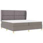 vidaXL Lit à ressorts avec matelas gris foncé 90x190 cm Taupe tissu