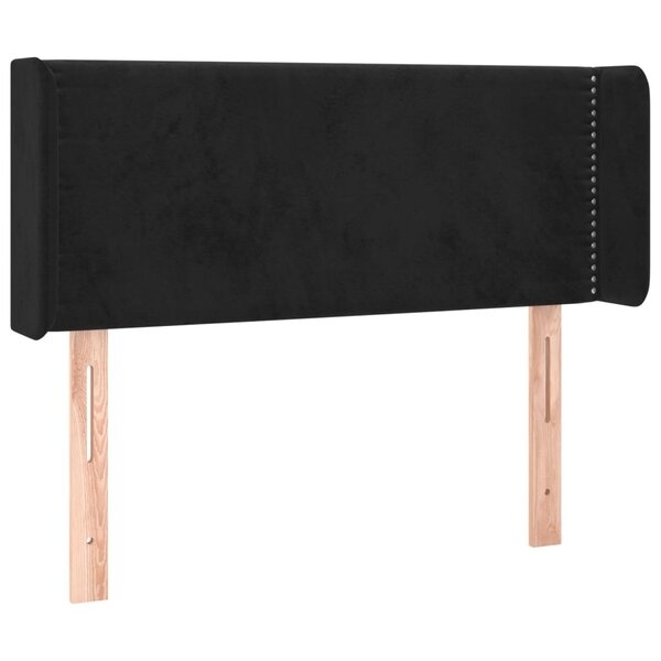 vidaXL Tête de lit avec oreilles Noir 93x16x78/88 cm Velours