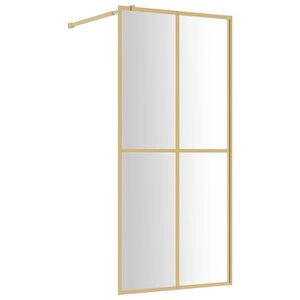 vidaXL Paroi de douche avec verre ESG transparent doré 80x195 cm