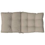 vidaXL Coussins de chaise à dossier bas lot de 2 taupe tissu oxford