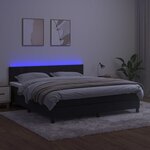 vidaXL Sommier à lattes de lit avec matelas LED Noir 160x200cm Velours