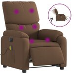 vidaXL Fauteuil inclinable de massage électrique marron tissu