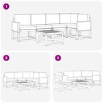 vidaXL Ensemble de canapés d'extérieur 6 pc Naturel et Crème