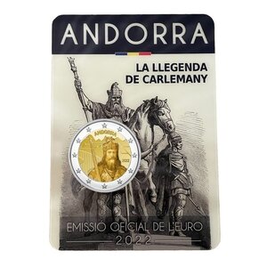 Pièce de monnaie 2 euro commémorative Andorre 2022 BU – La légende de Charlemagne