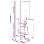 vidaXL Armoire d'apothicaire vieux bois 30x41x118 cm bois d'ingénierie