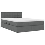 vidaXL Lit avec rangement et matelas Gris foncé 140 x 190 cm