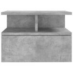 vidaXL Table de chevet flottante Gris béton Bois d'ingénierie