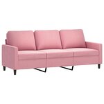 vidaXL Ensemble de canapés 3 Pièces avec coussins Rose Velours