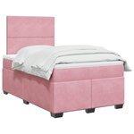 vidaXL Sommier à lattes de lit avec matelas Rose 120x200 cm Velours