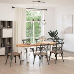 vidaXL Table à manger marron clair bois de chêne massif ovale