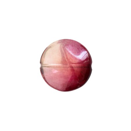 Diy - 4 perles vintage en verre lentille 21mm  - fuchsia luster