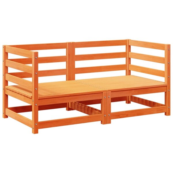 vidaXL Salon de jardin 2 Pièces cire marron bois de pin massif