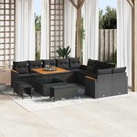 vidaXL Ensemble de canapé de jardin 13 Pièces Noir Poly rotin