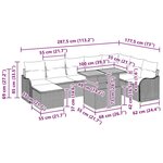 vidaXL Ensemble de canapé de jardin 9 Pièces beige et gris clair