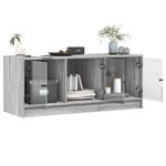 vidaXL Meuble TV avec portes en verre sonoma gris 102x37x42 cm